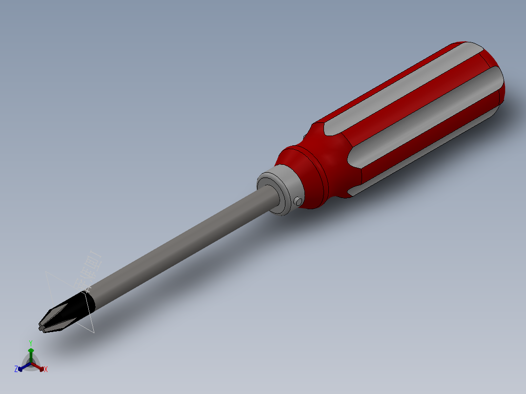 螺丝刀正等轴测图
