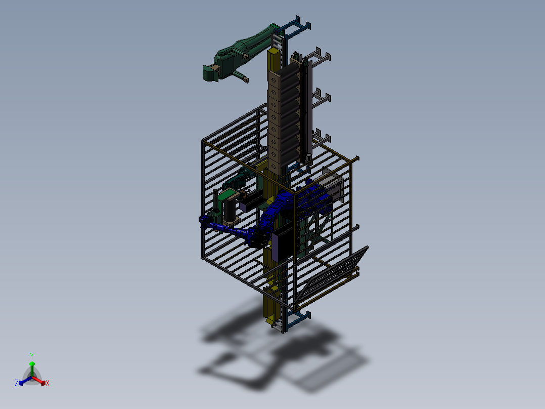 机器人自动取料装箱机输送线 非标机械自动化3D三维图纸
