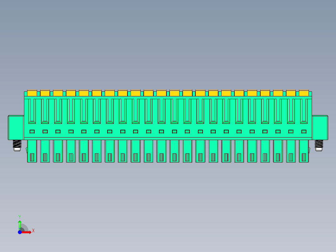 DEGSON 15EDG（公头） 3.81mm 螺钉锁紧，插拔式接线端子 FullPack-15EDGKDM-3.81-22P-14-00AH前视图