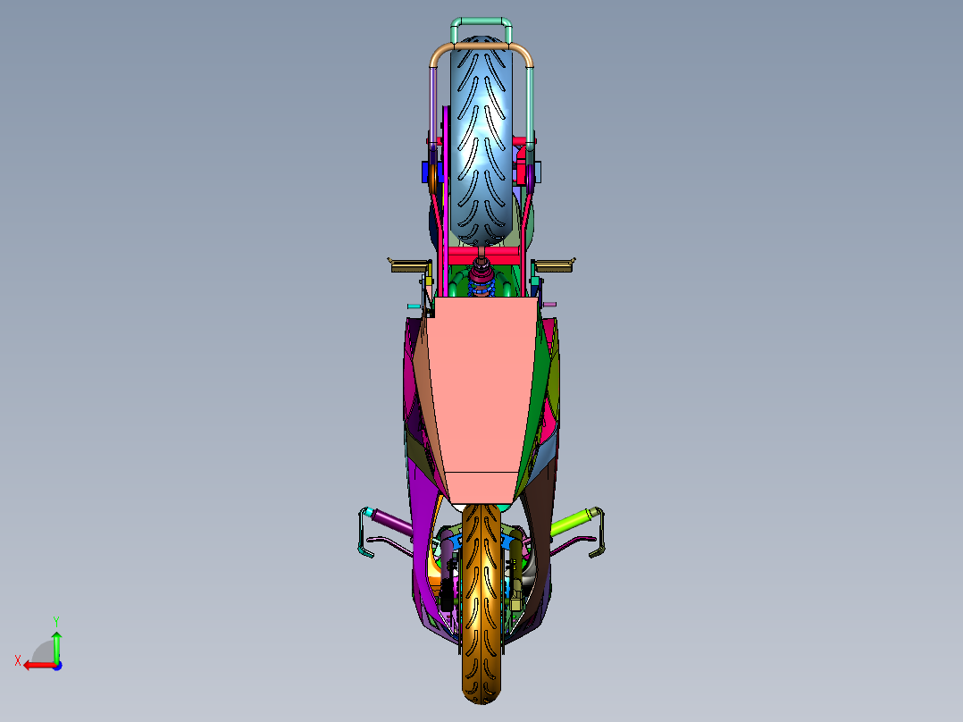 改装机械增压雅马哈SR400后视图
