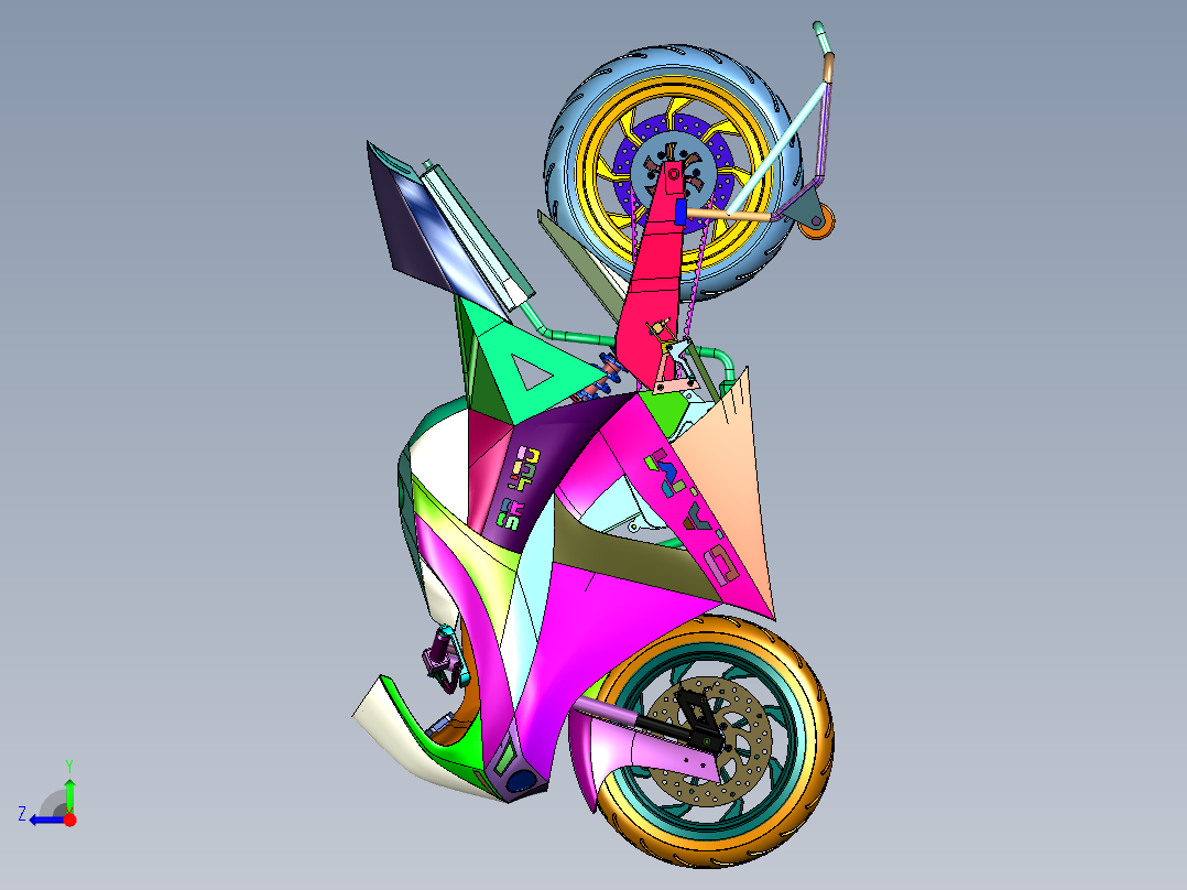 改装机械增压雅马哈SR400右视图