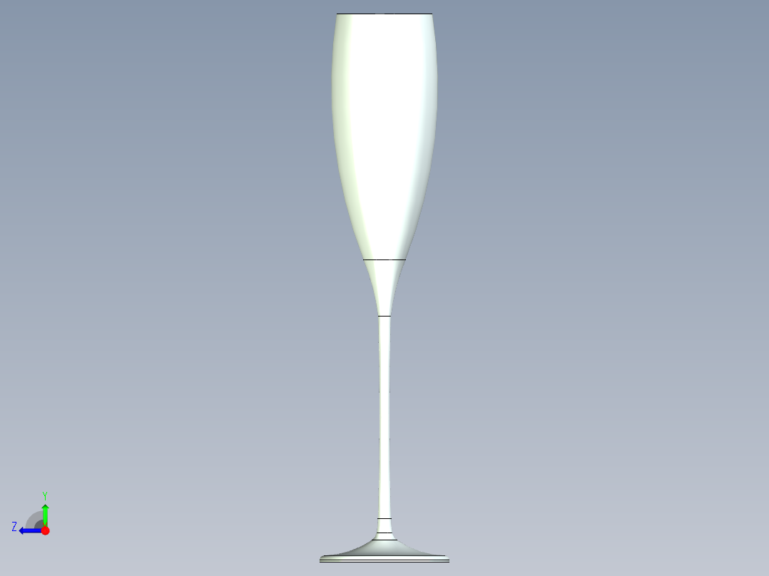 香槟酒杯右视图