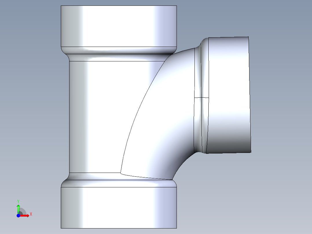 船舶管路系统S13_SeaDrainPLUS_SanitaryTee-SxSxS_37E161501_1-1-2in Sea Drain Plus - Sanitary Tee - SxS前视图