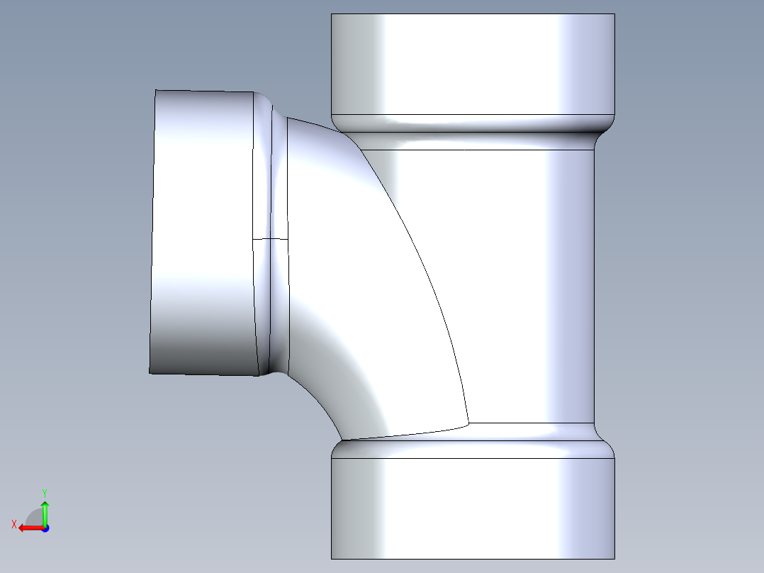 船舶管路系统S13_SeaDrainPLUS_SanitaryTee-SxSxS_37E161501_1-1-2in Sea Drain Plus - Sanitary Tee - SxS后视图