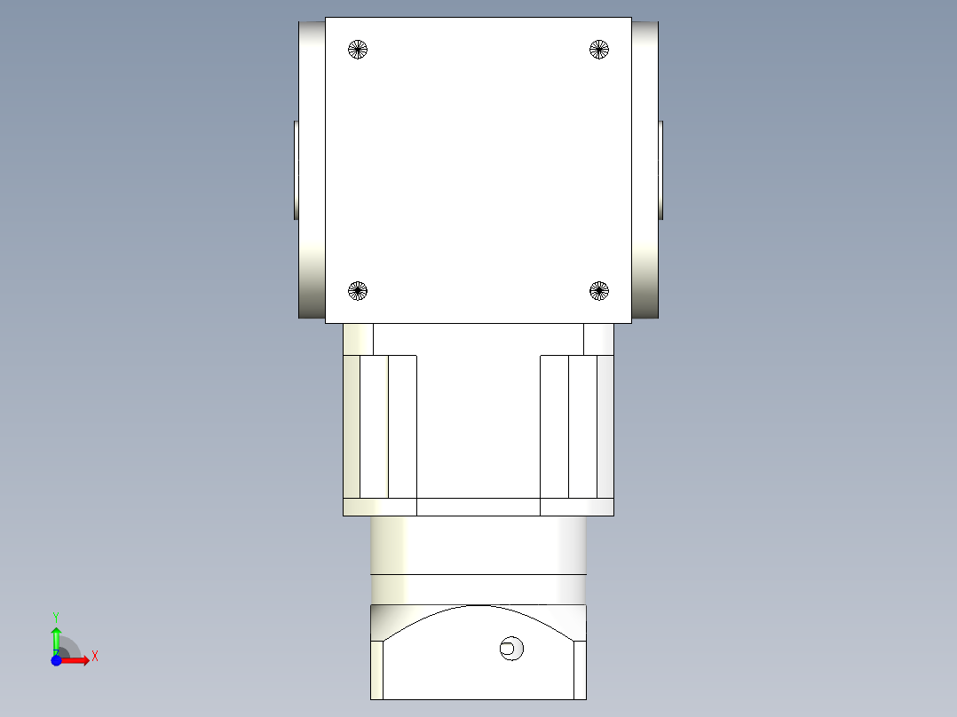 换向器PW170双孔 PLX142-L2 22-110-145-M8.stp前视图