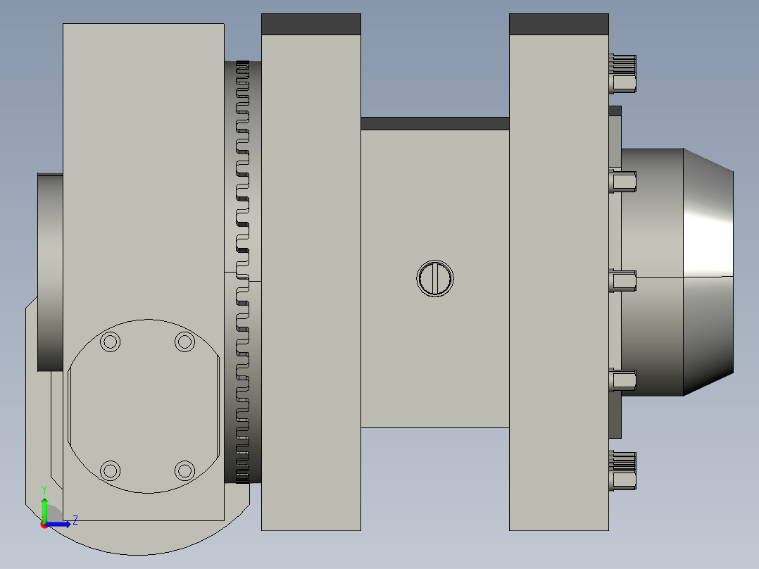 数控车床电动刀架左视图