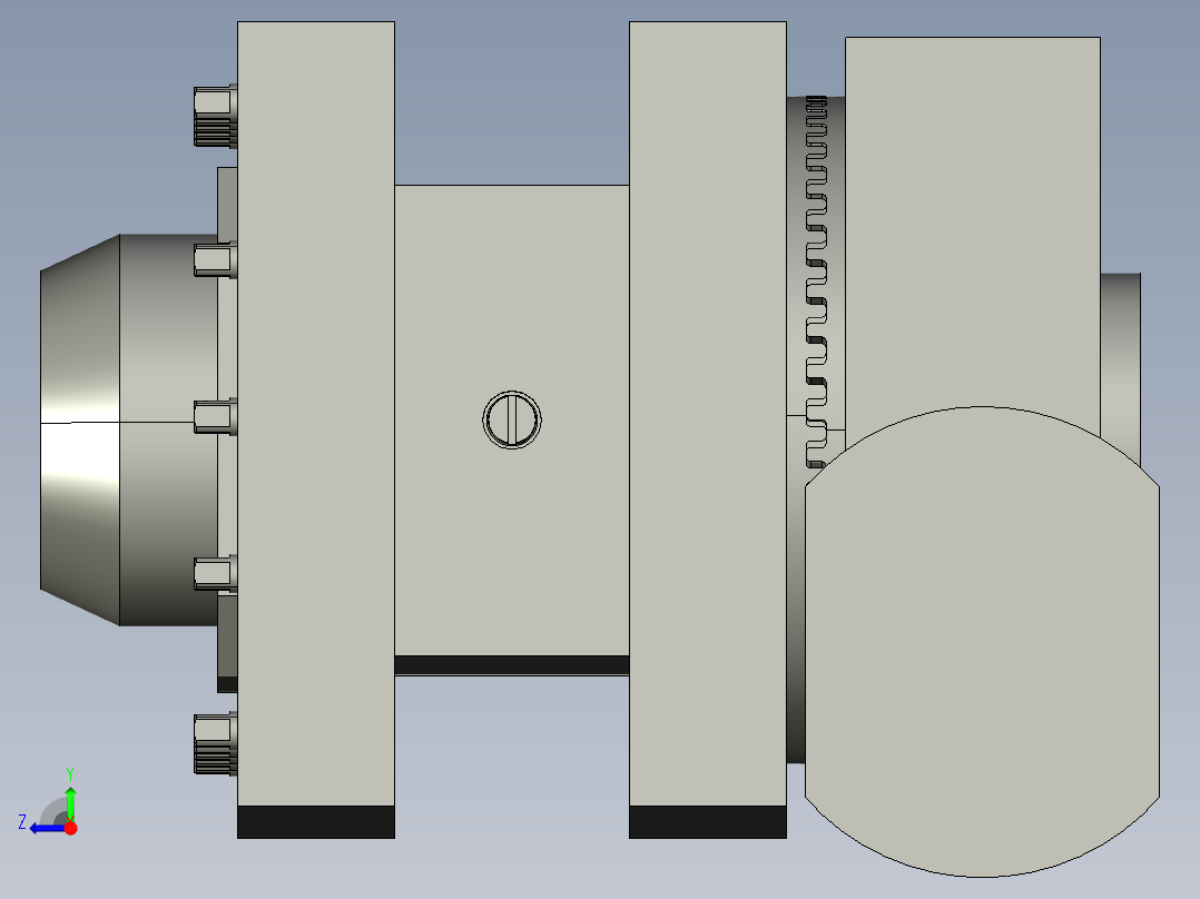 数控车床电动刀架右视图