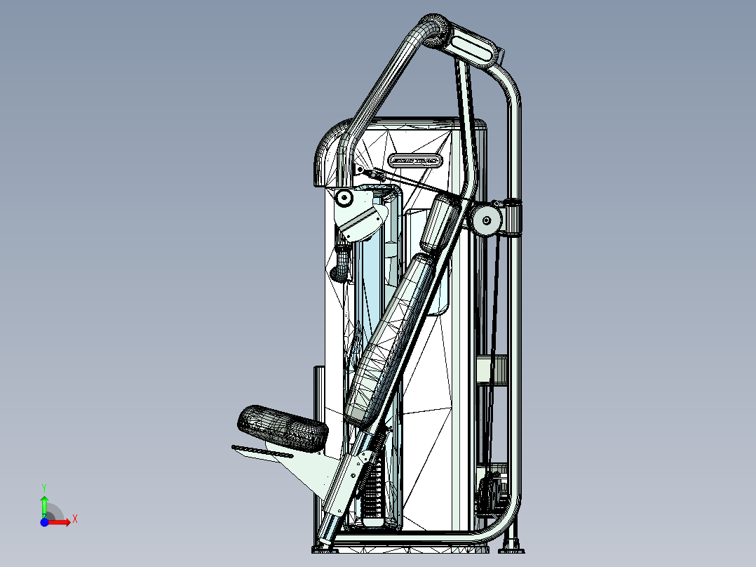 直臂夹胸健身器前视图