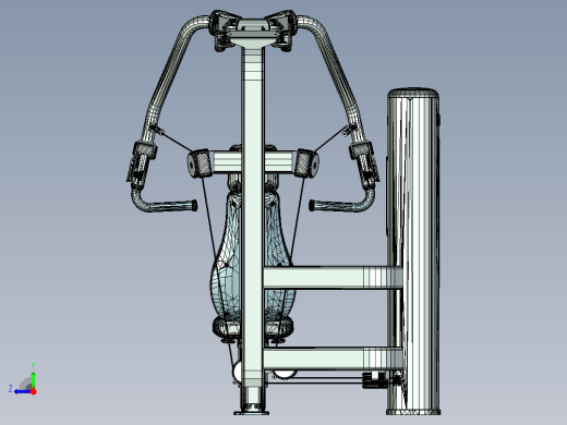 直臂夹胸健身器右视缩略图