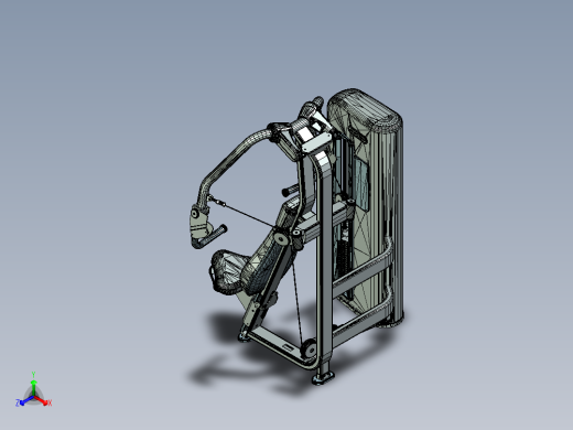 直臂夹胸健身器正等轴测缩略图