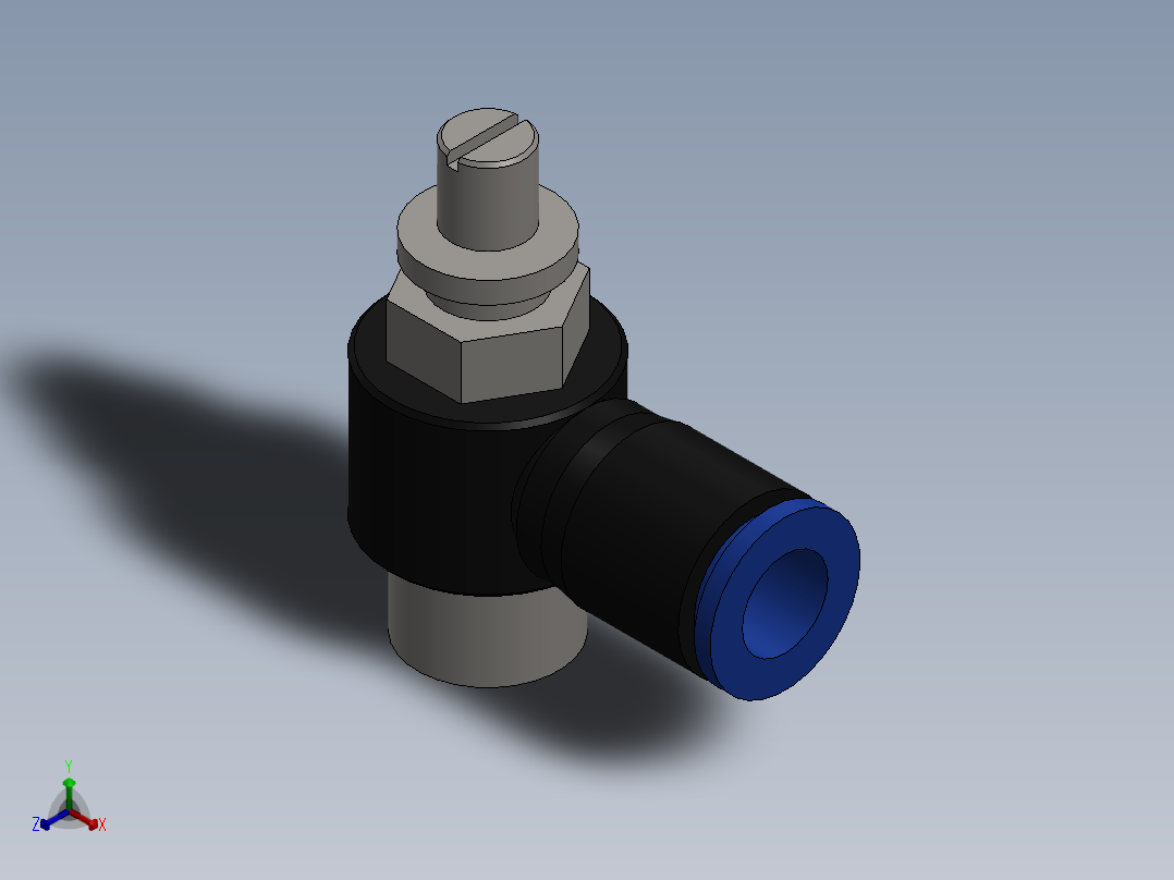 Ø8 x 1-4 - CONTROLE DE FLUXO 90° BANJO (C0K510828)正等轴测图