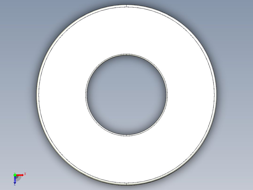 紧固件-IGES 0.2500 Flat Washer俯视图