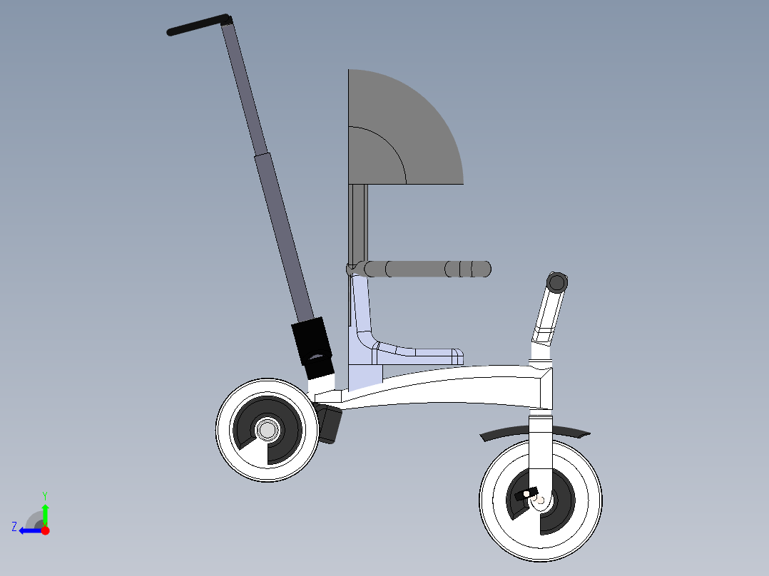 儿童三轮推车--sw右视图