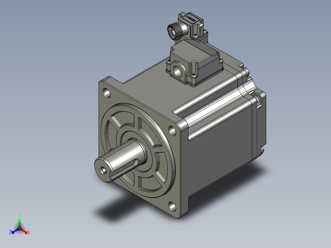 低压伺服电机MF5H-80CM30B2-507.STEP正等轴测图