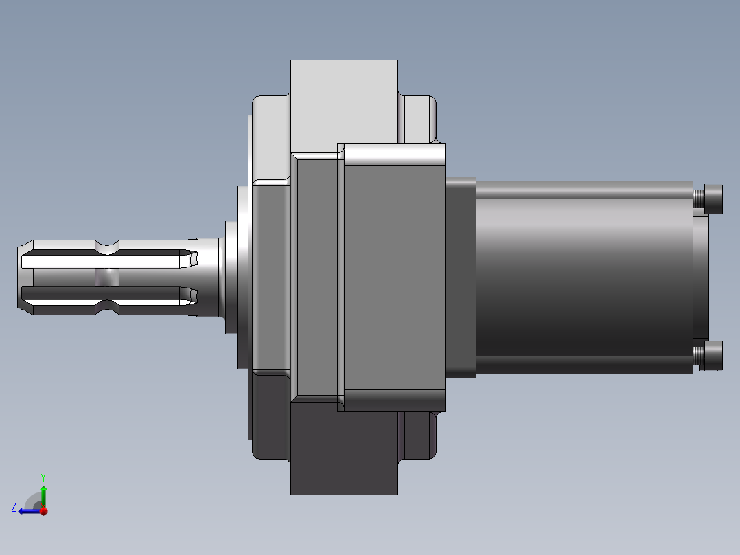 增速机与齿轮泵右视图