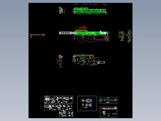 PCP中握型材气枪（中握型材秃）加工图纸（精品全套CAD详细图）