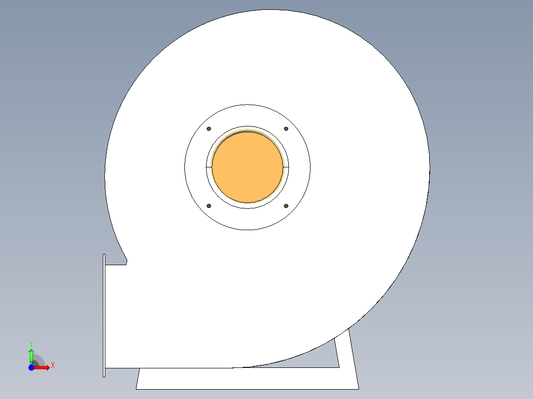 离心式单入口高压风机前视图