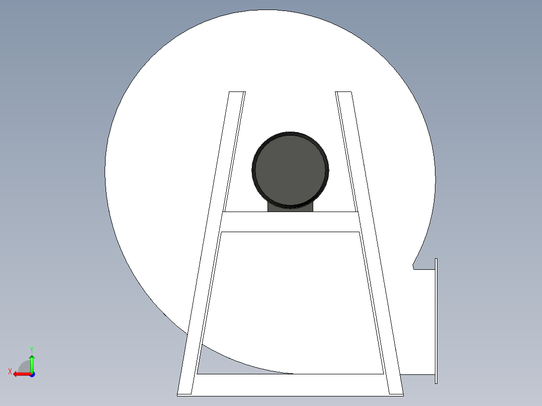 离心式单入口高压风机后视图