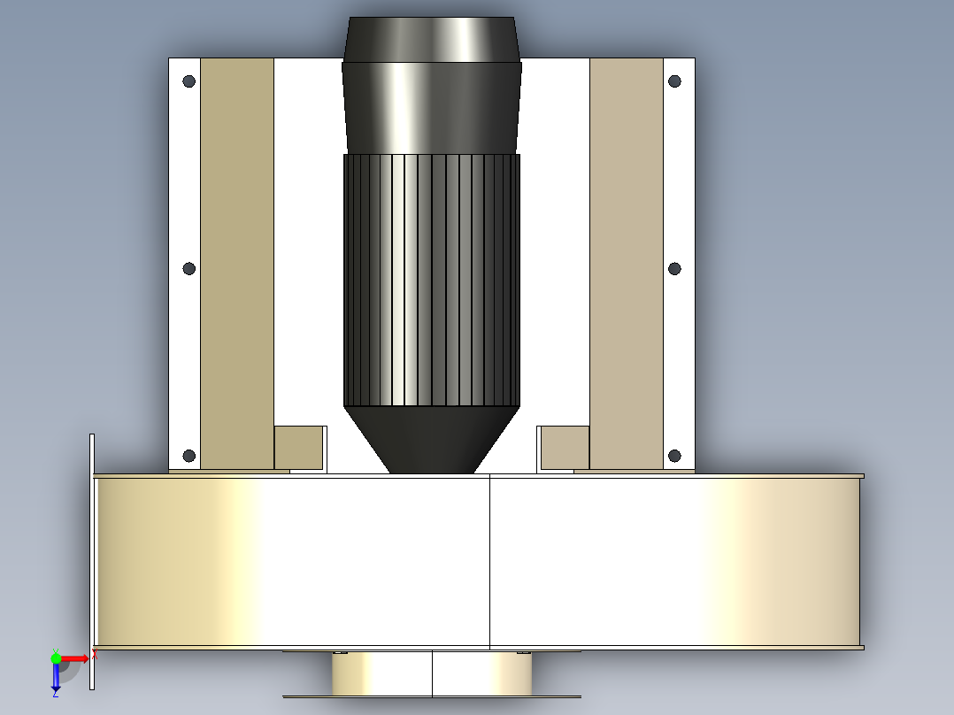 离心式单入口高压风机俯视图