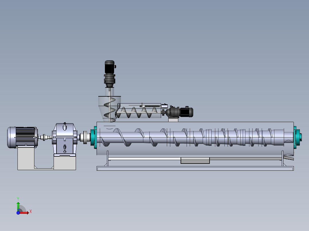 卧式摆线螺杆机带仿真视频sw19可编辑前视图