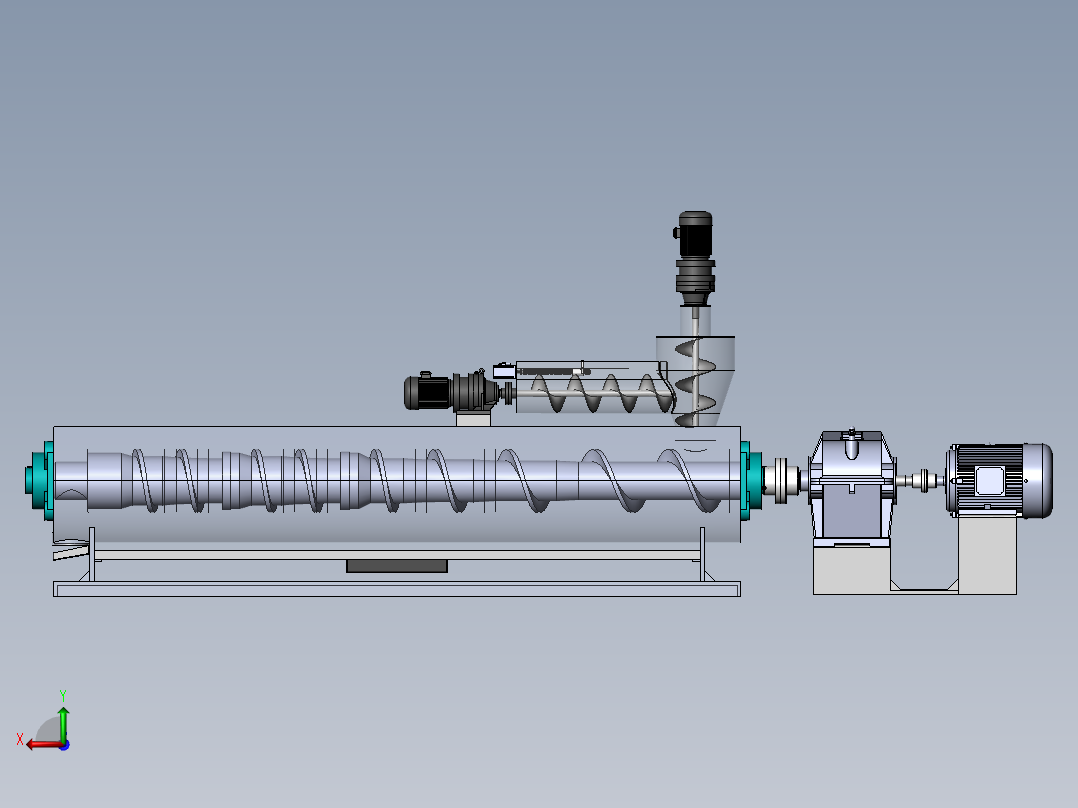 卧式摆线螺杆机带仿真视频sw19可编辑后视图