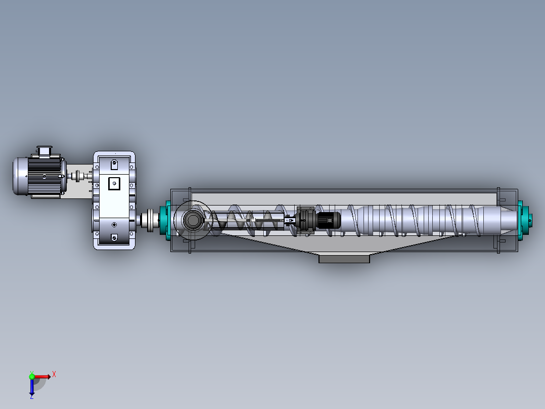 卧式摆线螺杆机带仿真视频sw19可编辑俯视图