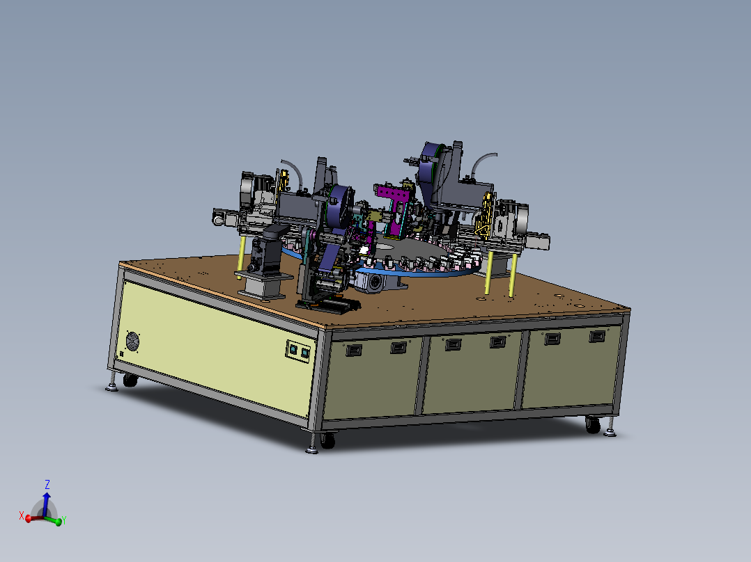 半自动转盘式压力传感器组装贴膜点胶一体机sw20可编辑