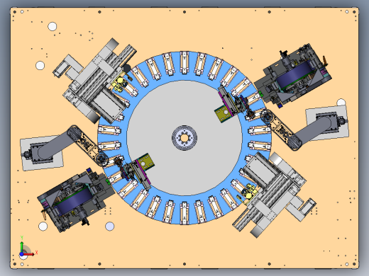 半自动转盘式压力传感器组装贴膜点胶一体机sw20可编辑前视缩略图