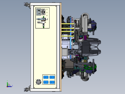 半自动转盘式压力传感器组装贴膜点胶一体机sw20可编辑左视缩略图