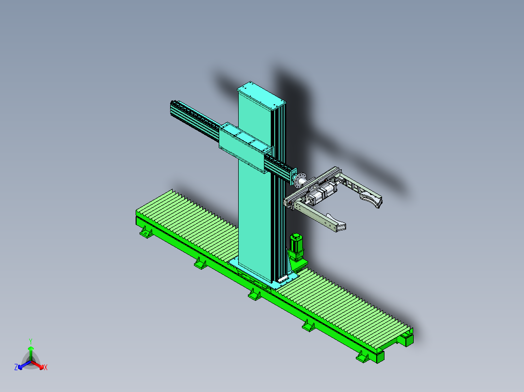 带有移动底盘的木箱搬运机构