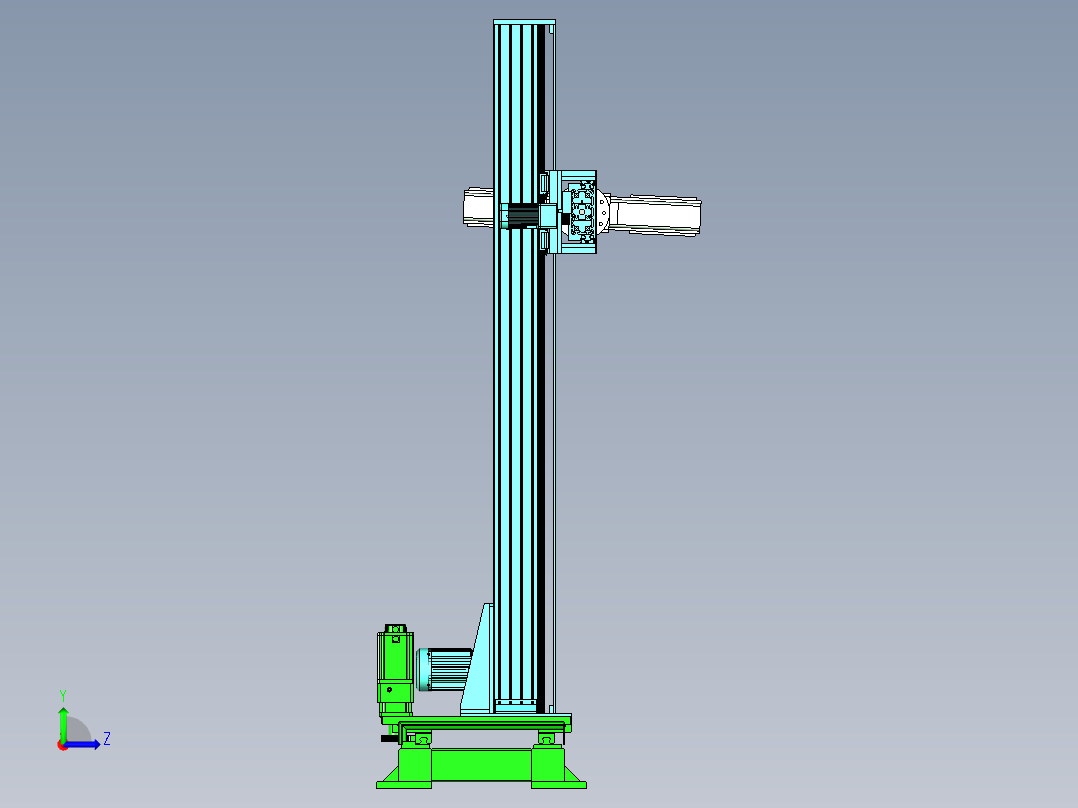 带有移动底盘的木箱搬运机构左视图