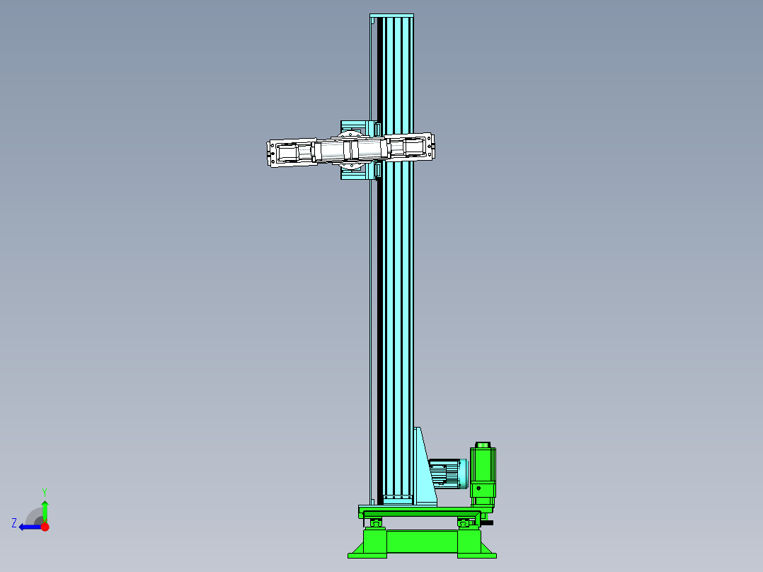 带有移动底盘的木箱搬运机构右视图