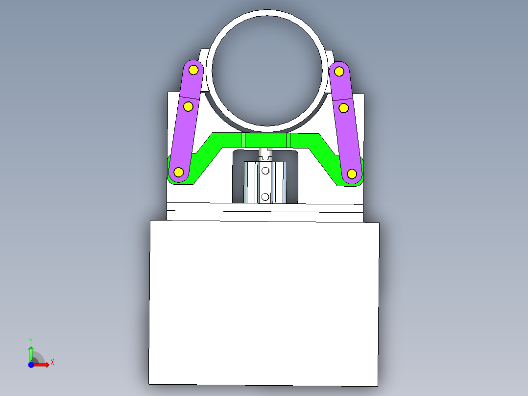 钢管检测夹持工装机构前视图