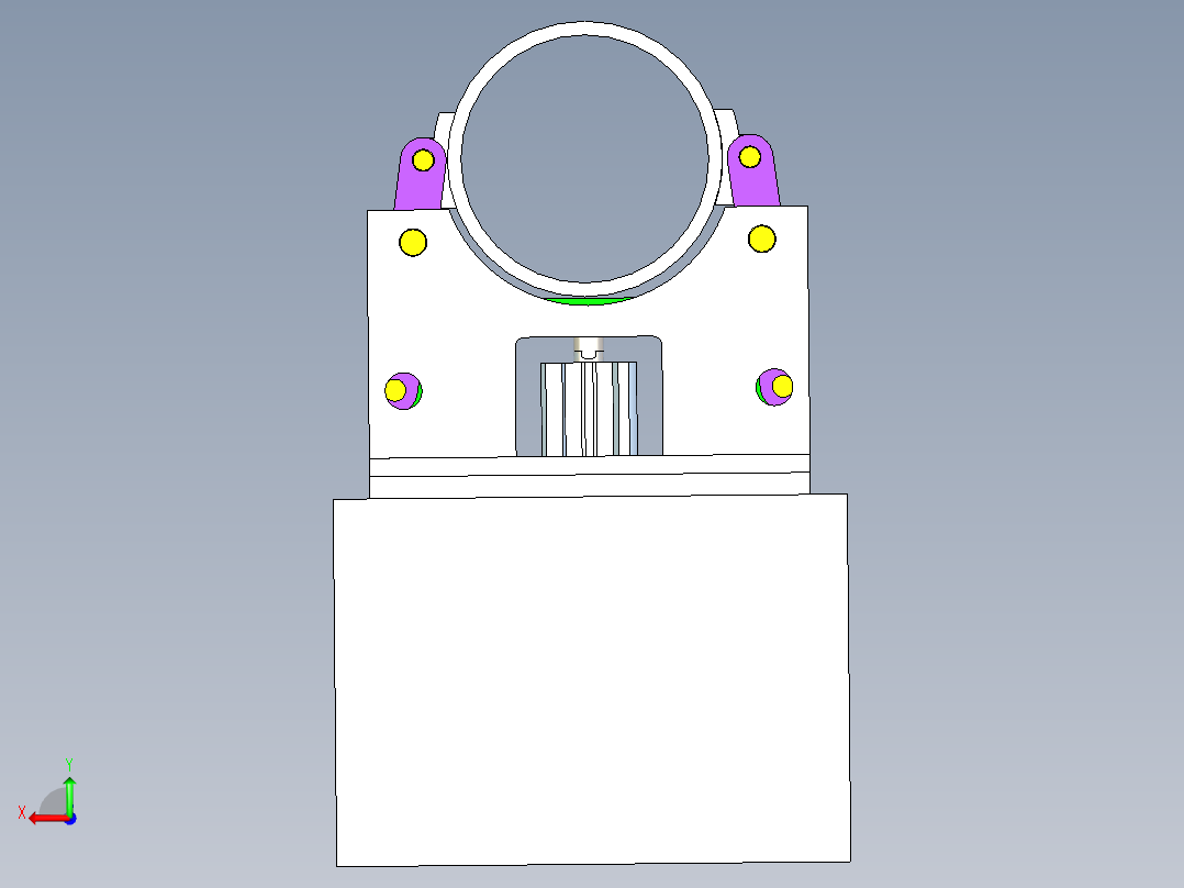 钢管检测夹持工装机构后视图