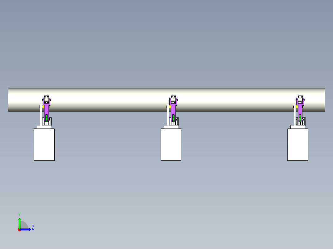 钢管检测夹持工装机构左视图