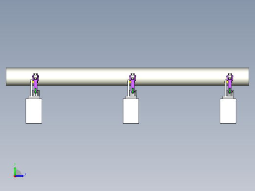 钢管检测夹持工装机构左视缩略图