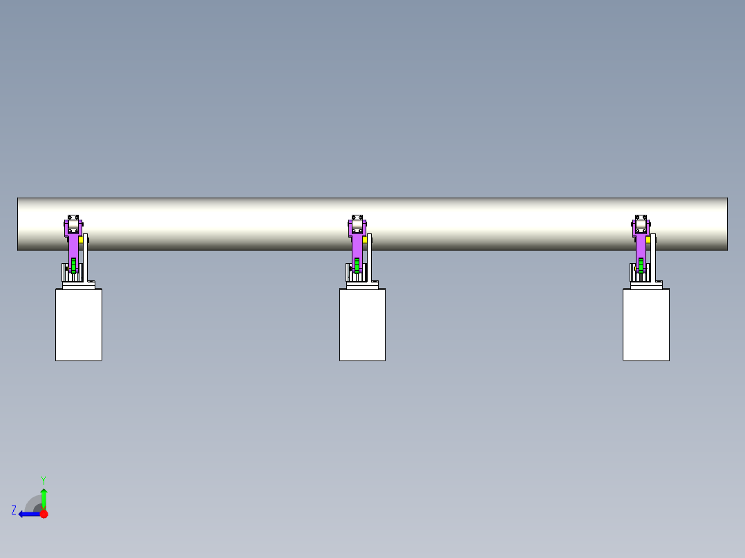 钢管检测夹持工装机构右视图
