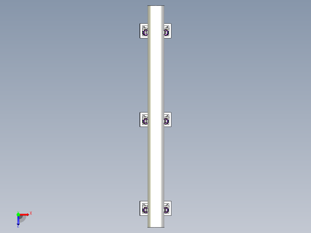 钢管检测夹持工装机构俯视图