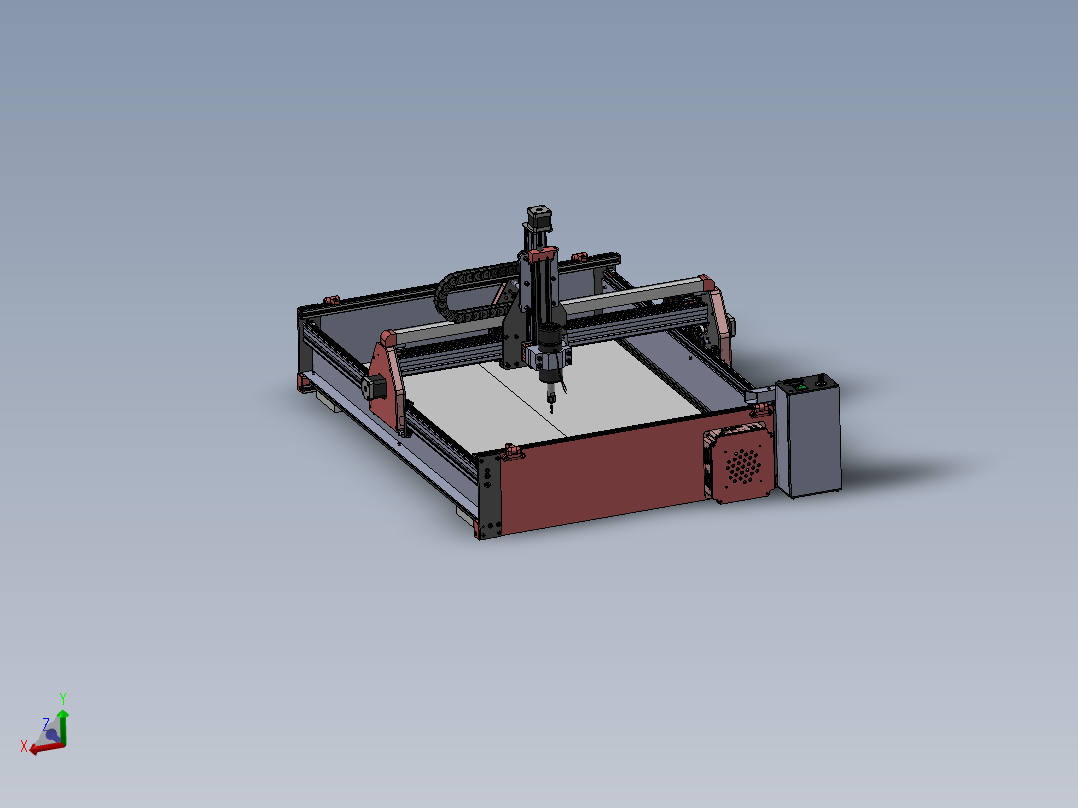 数控机床、CNX小型数控机床Formosa 1000三维建模图纸 solidworks设计