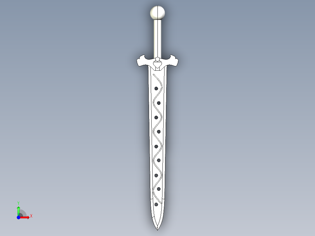 太极心之剑前视图