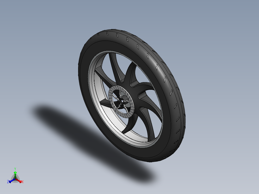 自行车合金轮胎正等轴测图