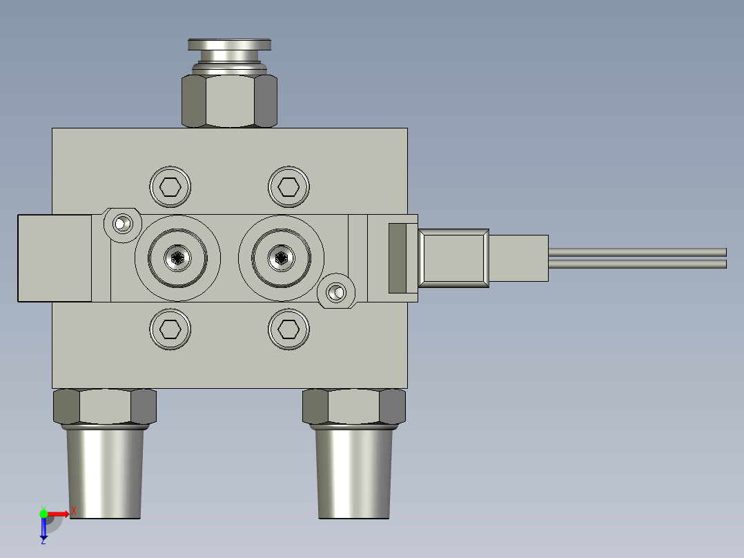 1位电磁阀组件俯视图
