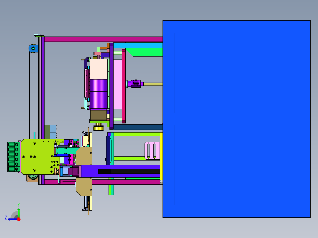 专用设备零部件电火花加工机右视图