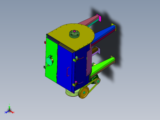 不锈钢卧式螺带混合机正等轴测缩略图
