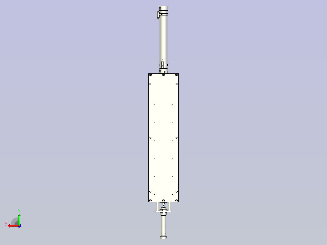 一款气缸夹具3D图模型后视图