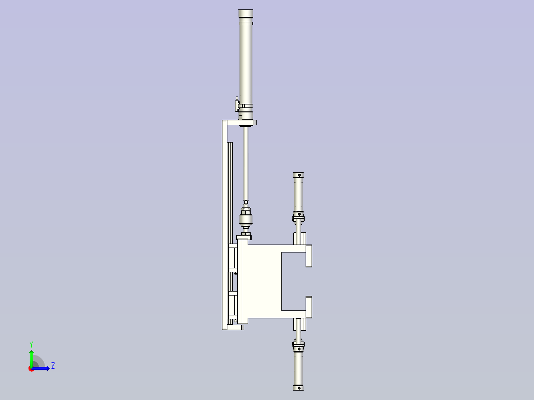 一款气缸夹具3D图模型左视图