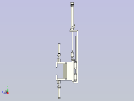 一款气缸夹具3D图模型右视缩略图