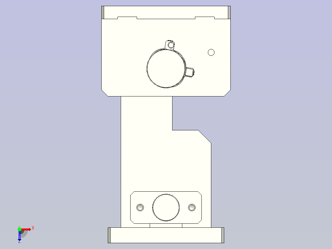 一款气缸夹具3D图模型俯视图