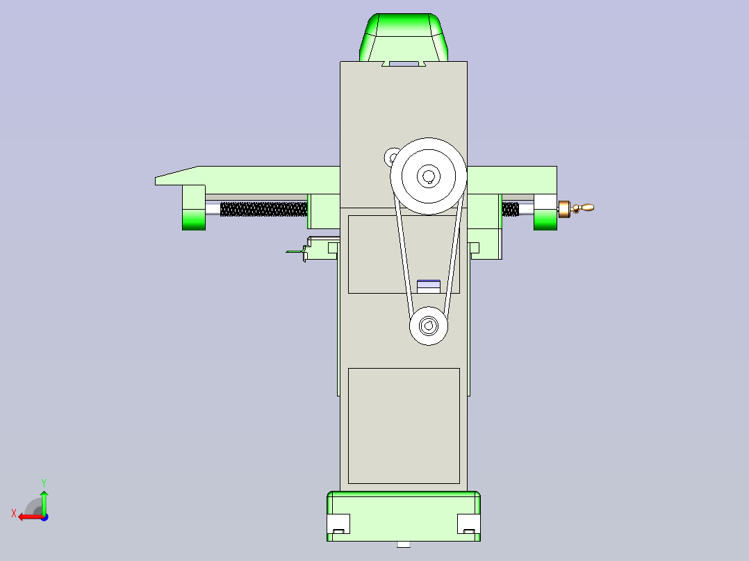 立式铣床设备图纸后视图