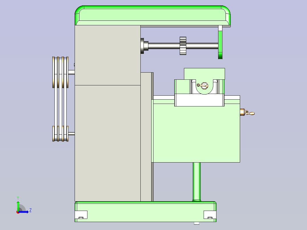 立式铣床设备图纸左视图